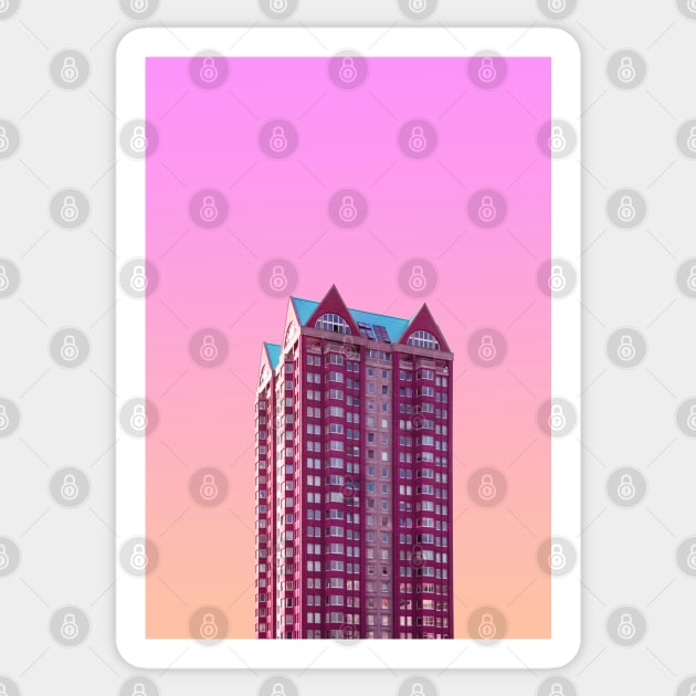 Pink High Rise Building Sticker by uppermosteN